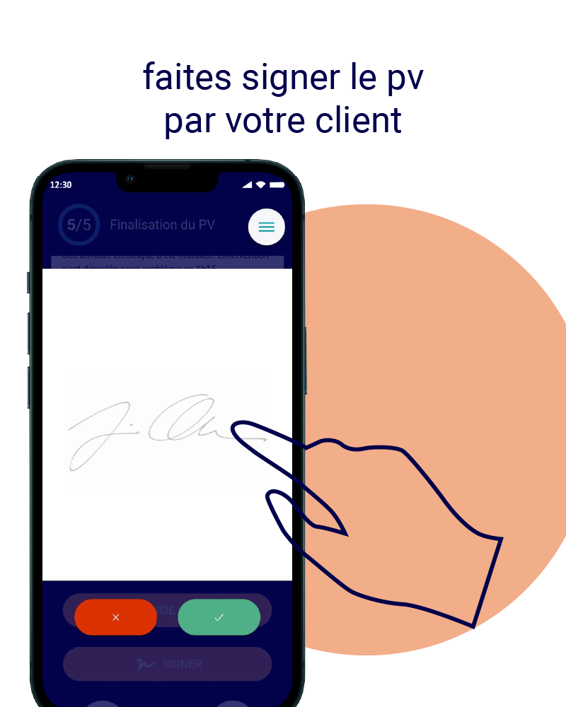 Illustration application Cosy Sign créée par Extellient - Faire signer le PV par le client